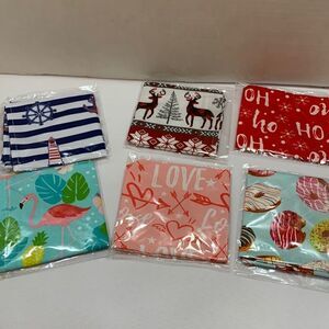 Two packages of six piece stylish pet bandannas